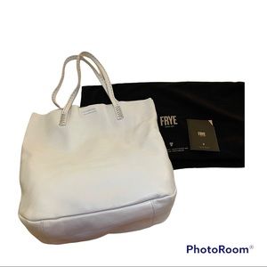 Frye Naomi Pickstitch White Tote